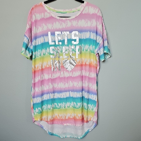 Harmony + Havoc Large Microfiber Colorful Tie-Dye Graphic Sleep Shirt - Picture 1 of 7